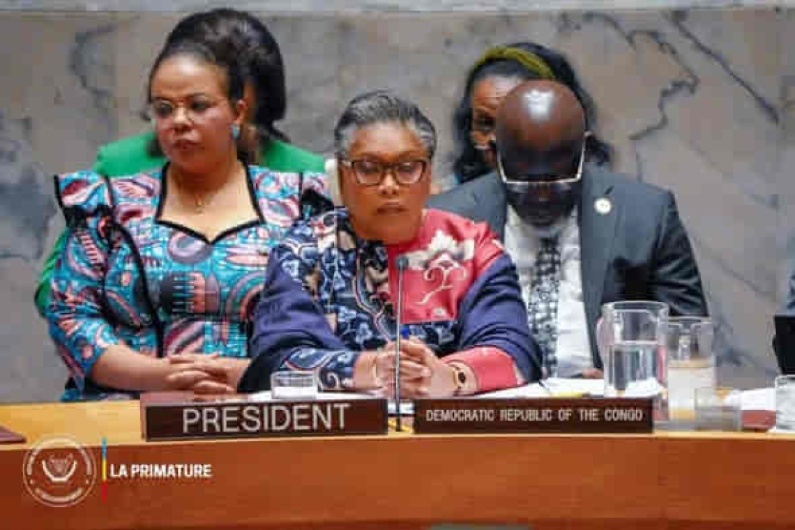 Tribune à l'ONU : La RDC préside le Conseil de Sécurité, Judith Suminwa exige des sanctions internationales contre les violences sexuelles